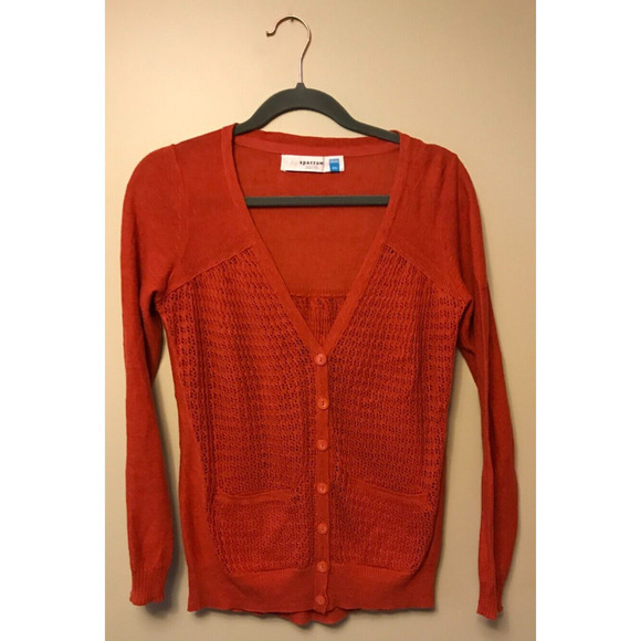 Anthropologie Sparrow Orange Cardigan Button Sweater - Size Extra Small - Picture 4 of 10